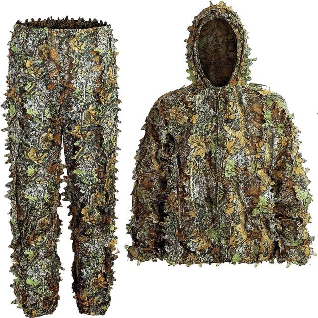 Ghillie Suit 3D Unissex: Roupa de Combate Tático, Caça Camuflada e Tiro CS