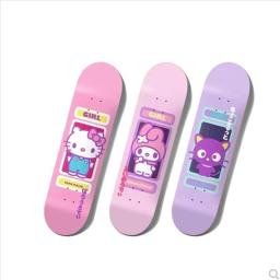 Sanrio Cartoon Skateboard Set para crianças e adultos, presentes profissionais, Hello Kitty, My Melody, Cinnamoroll, Kuromi, novo - Image 5