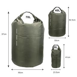 Saco impermeável do armazenamento, viajando ao ar livre carregando sacos, flutuante saco seco, malote portátil, apto para canoagem, caiaque, canoagem, 8L, 40L, 70L - Image 6