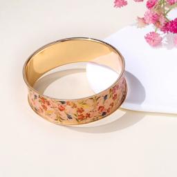 Flor impressa pulseira de metal para as mulheres bonito romântico moda pulseira vintage designer novo estilo para meninas presentes acessórios 2023337 - Image 2
