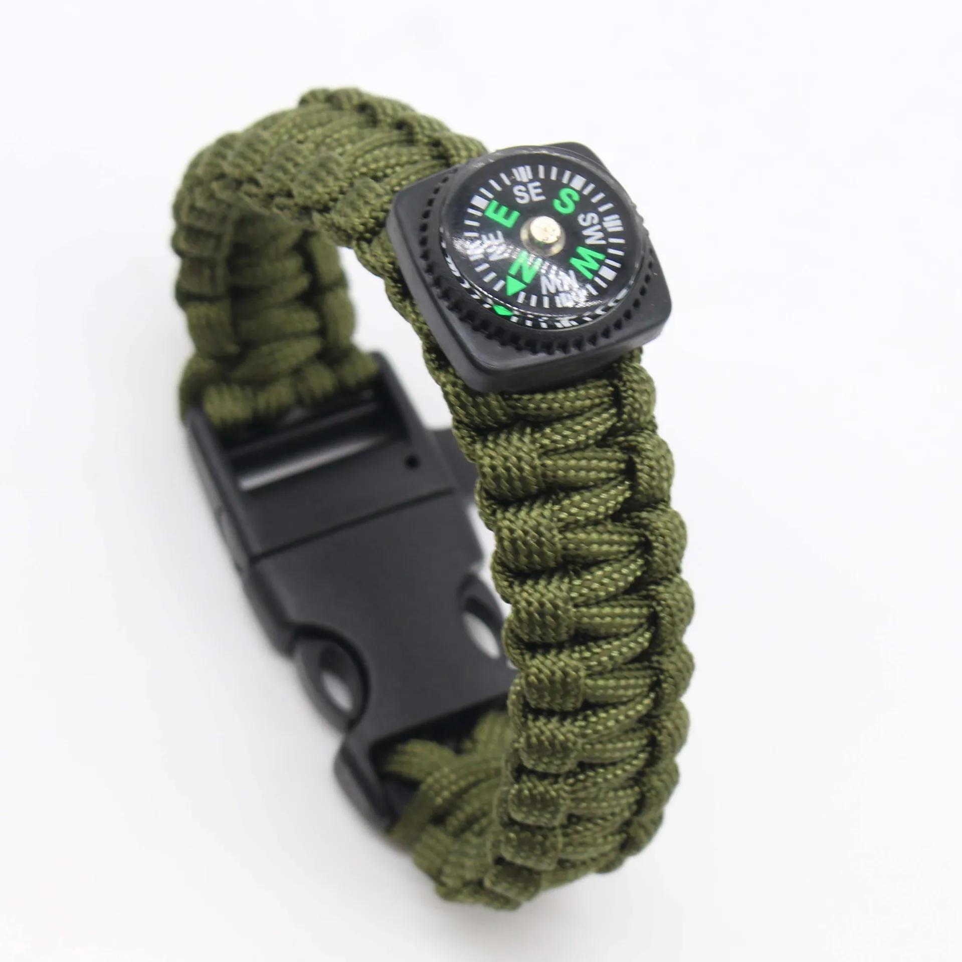 Pulseira de sobrevivência, pulseira, apito, bússola de emergência, ferramentas ao ar livre para camping e caminhadas - Image 1