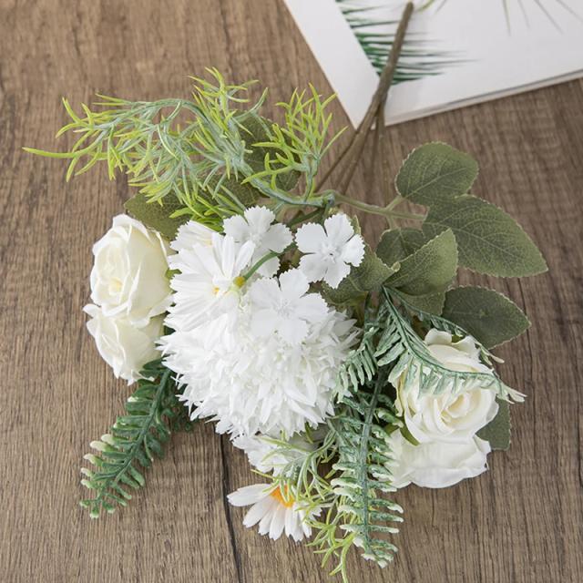 Arranjo de Flores Artificiais Dente-de-Leão e Margarida para Decoração de Interiores