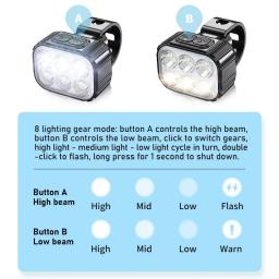 Ciclismo luz traseira dianteira da bicicleta conjunto de carga usb farol luz mtb lanterna led à prova dwaterproof água acessórios da bicicleta - Image 4