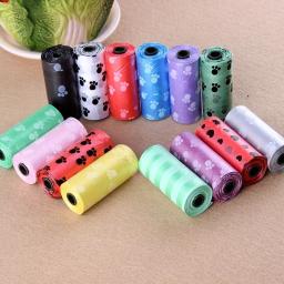 Saco de cocô de limpeza ao ar livre para animais de estimação, suprimentos para cães, Recarga o saco de lixo, limpo, 15 sacos/rolo, 120 rolos - Image 1