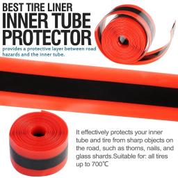 2 pçs mtb bicicleta tubo interno anti punctura forro cinto cor vermelha protetor de pneu de bicicleta à prova 700c estrada cinto tubo protetor torneira - Image 3