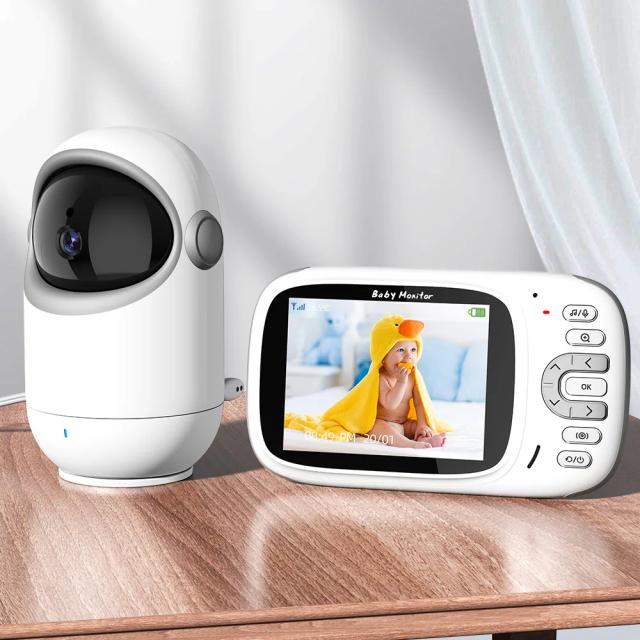 Monitor Eletrônico Vb801 para Bebês com Tela LCD de 3,2 Pol. e Intercomunicação de Vídeo para Segurança de Recém-Nascidos