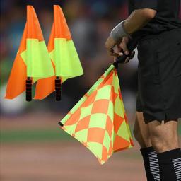 Bandeira do árbitro de futebol, 1 ou 2 peças, pequenos acessórios em forma de grade, para competição, jogar, esportes, partida, futebol - Image 1