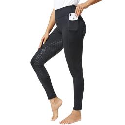 Calças de silicone de assento completo das mulheres roupas esportivas equestres elásticas cintura alta calças de equitação apertadas calças de borracha de gotejamento - Image 4