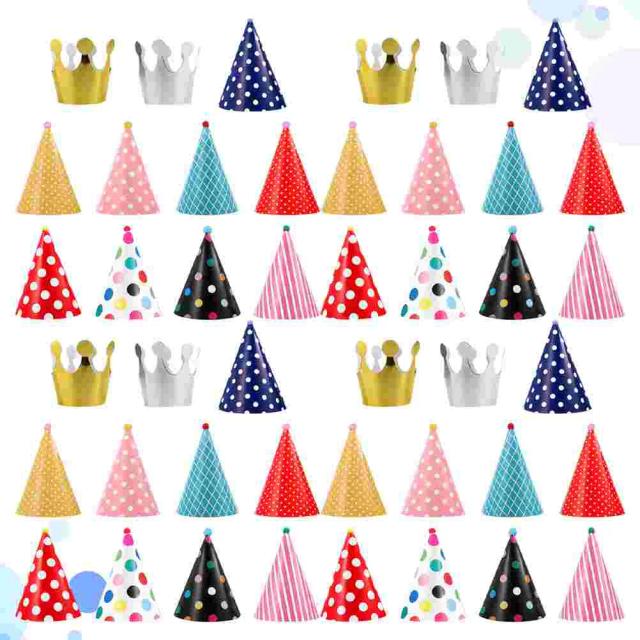 Chapéu de papel de aniversário infantil com 44 peças, adereços fotográficos criativos e únicos para festas elegantes