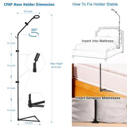 Máscara Hanger Tubo Lift Pipe Suporte, CPAP Acessório, Dobrável, 360 ° Rotable, Sob Colchão Pendurar, BIPAP APAP Tubing, Mangueira Titular - Image 3