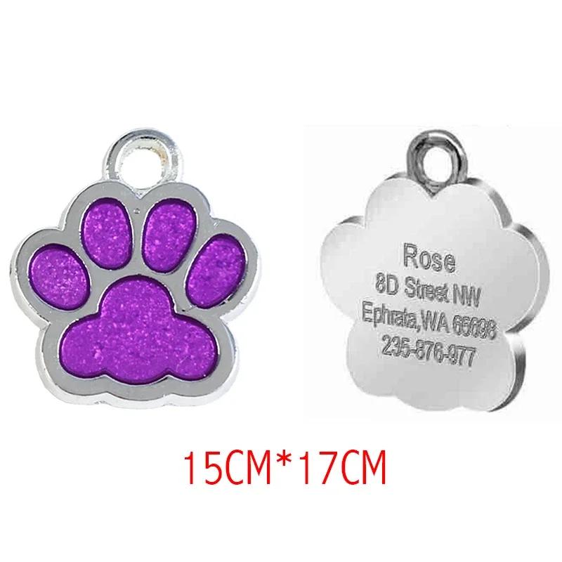 Nome personalizado para animais de estimação, identificação gravada livre, pingente anti-perdido, nome pata, placa de identificação, placa de identificação, chaveiro acessórios, cachorro, cão, gato - Image 1