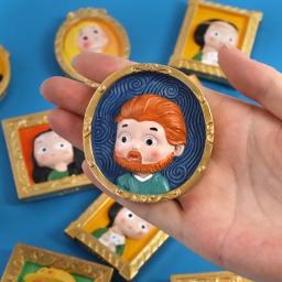 Van Gogh geladeira ímãs, desenhos animados adesivos magnéticos, artesanato artesanal resina, lembrança bonito, ímã de geladeira, presente para crianças, aniversário - Image 6