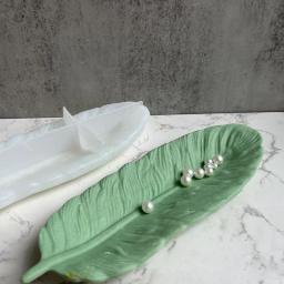 Molde De Silicone De Forma De Pena Grande, Artesanato De Arte, Bandeja De Anjo, Gesso, Moldes De Concreto, Vaso De Flores, Moldes De Resina Epóxi - Image 3