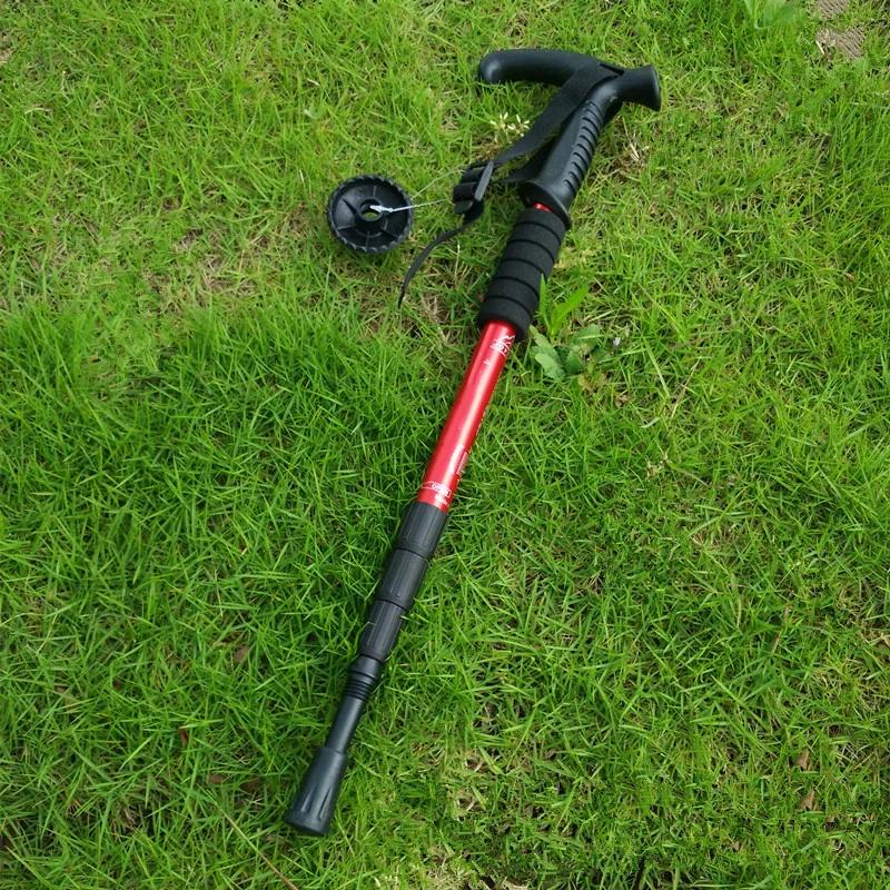 Bastão de trekking telescópico ultraleve, muleta de acampamento com alça em t, bastão de caminhada antichoque para idosos nórdicos, fácil de colocar no saco - Image 1