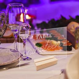 Acrílico Claro Titulares De Cartão De Lugar De Mesa, números De Sinal De Mesa De Casamento, Quadro De Exibição De Menu, Festa De Banquete, Atacado, 1 Conjunto - Image 3