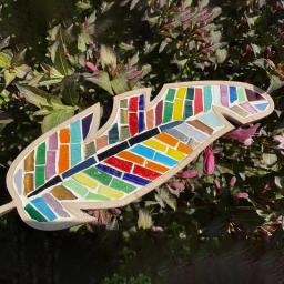 Kit de mosaico de vidro manchado para crianças, artesanato criativo, pena brilhante, DIY artes e ofícios, artesanato artesanal - Image 5