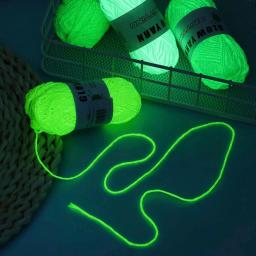Fio fluorescente luminoso para artes e ofícios de bricolage, brilho no escuro, suéter de tricô, chapéu, brilhante, 58 jardas, 5 cores - Image 3