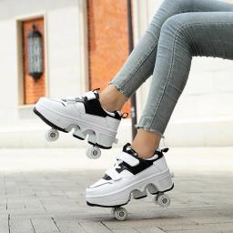 Sapatos Deform Roller Skate para mulheres, patins de 4 rodas, tênis Runaway Parkour, sapatos de deformação, presente para jovens e adultos - Image 3