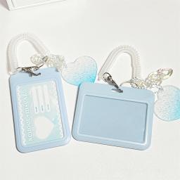 Porta-cartões K-pop com pendente, ecrã fotográfico, cartão postal, estojo protetor, identificação de crédito, cartão bancário, Ins, rosa, azul - Image 2