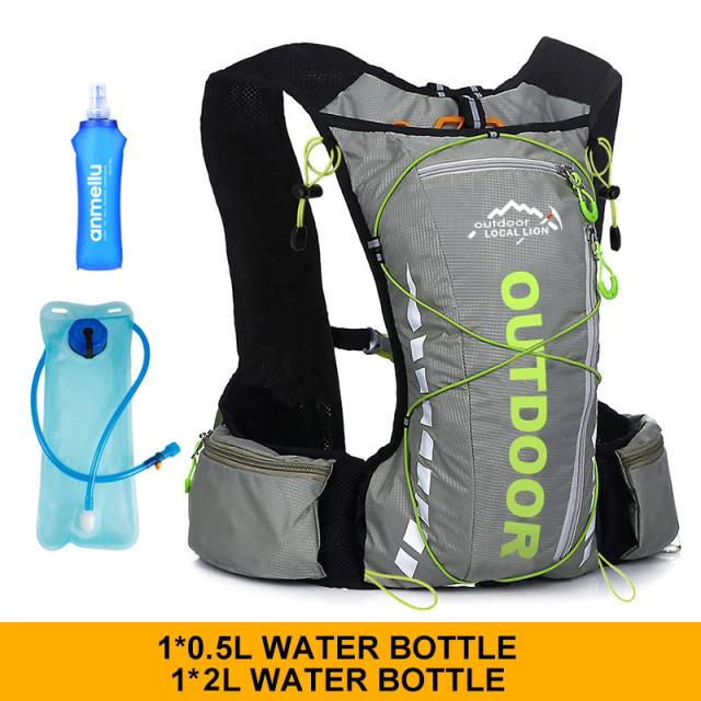 Mochila Impermeável de 8 Litros para Trail Running com Saco de Água de 2L e Garrafa de 500ml - Ideal para Ciclismo, Caminhadas e Acampamento