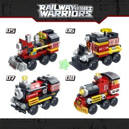 Blocos de construção de locomotivas a vapor para crianças, deformação robótica, City Retro Train, locomotiva elétrica Brick, Toy Gifts, 8 em 2, 813pcs - Image 3