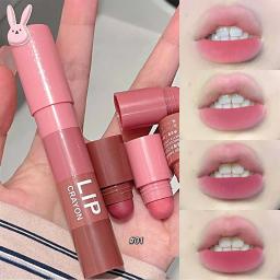 Gege Bear Velvet Matte Crayon Lipstick, impermeável, antiaderente, minúsculo batom, maquiagem super stay, rosa vermelha, desgaste longo, 4 em 1 - Image 1
