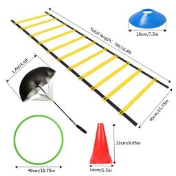 Outdoor Speed Agility Ladder Set, Treinamento De Futebol, Discos De Logotipo, Saco De Armazenamento, Acessórios De Futebol, 1 Set - Image 2