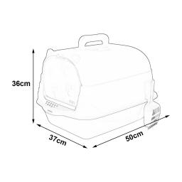 Caixa de areia para gatos com tampa, sandbox durável destacável, gatos interiores com porta frontal, suprimentos para animais, vaso sanitário fechado - Image 6