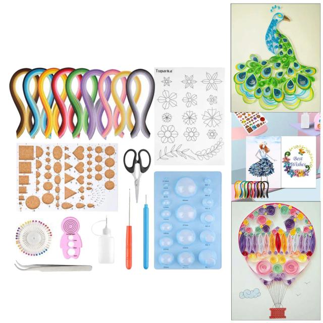 Kit Completo de Ferramentas para Quilling - 9900 Tiras e 10 Utensílios Essenciais para Artesanato em Papel