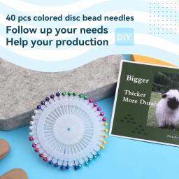 IMZAY Conjunto de tapete de lã de feltragem natural ou agulha com almofada de feltragem, pinos retos, berço de dedo para fazer artesanato de feltragem, 1 peça - Image 4