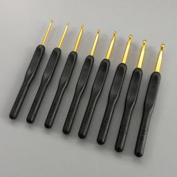 Conjunto de gancho de crochê artesanal, 8 peças, alça macia, ferramenta de costura, agulhas de tricô para casa, liga de alumínio, faça você mesmo, ergonômico, portátil - Image 3
