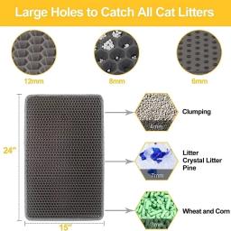 Impermeável dupla camada pet litter mat, caixa de vaso sanitário gato, areia antiderrapante, laváveis suprimentos limpos - Image 6