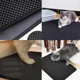 Impermeável dupla camada Pet Litter Mat, antiderrapante, lavável Cat Mat, Suprimentos - Image 2