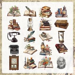 Panalisa-Kit Vintage Die Cuts Adesivos Coleção, Planejador Scrapbooking, Fazer Cartão, Journaling Project, 40Pcs - Image 2