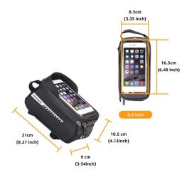 Bolsa para feixe dianteiro de bicicleta, bolsa para tubo frontal, ciclismo, touchscreen, suporte de telefone, à prova d'água, armazenamento de sela, mtb, acessórios de bicicleta de estrada - Image 5