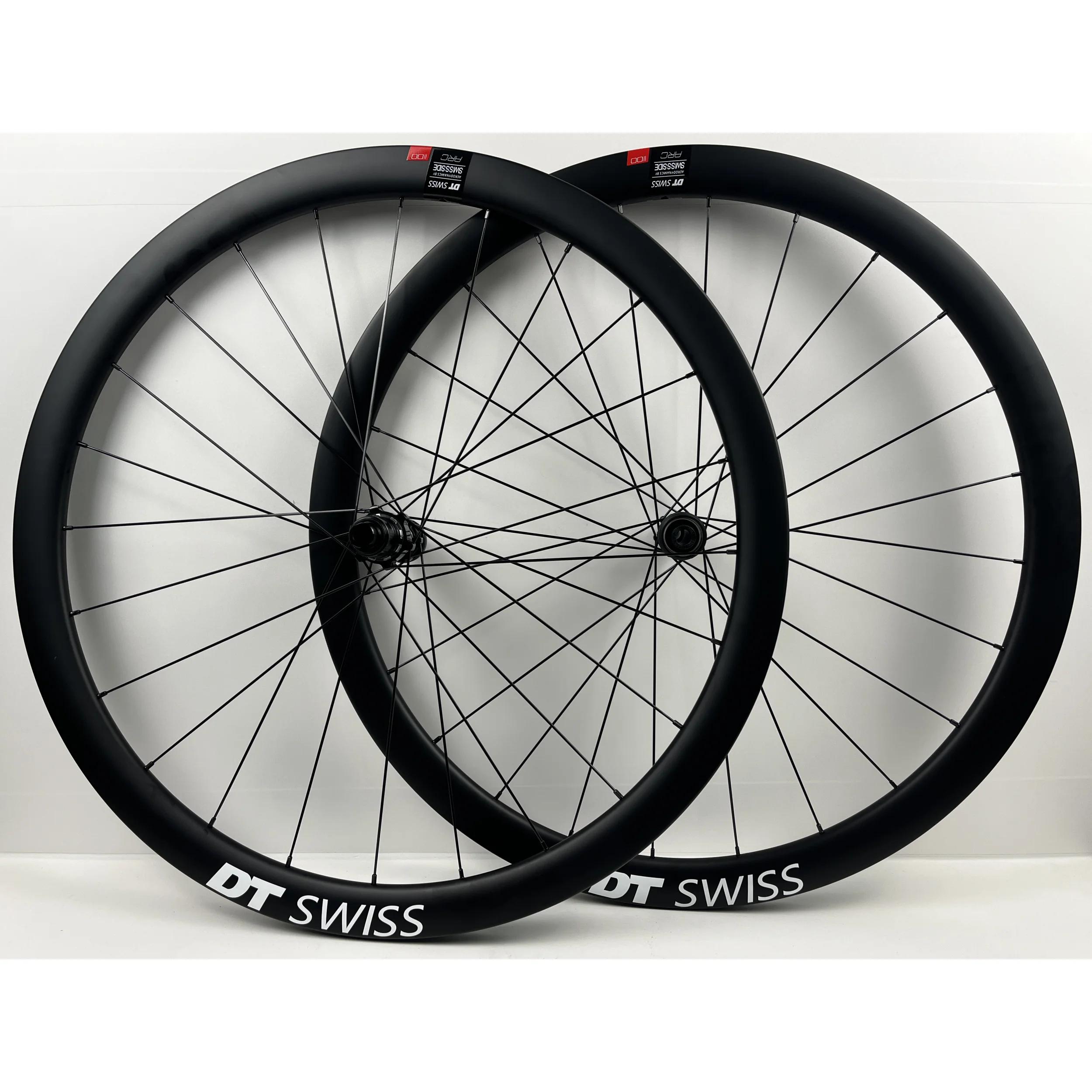 Dt swiss 700c estrada rodas de bicicleta carbono aro/freio a disco fosco clincher/tubeless 25/28*38/45/50/55/60mm logotipo branco - Image 1