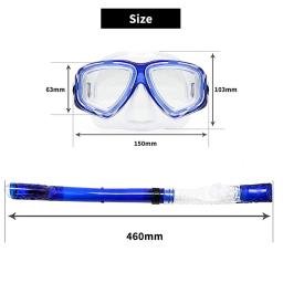 Conjunto De Máscara De Mergulho De Prescrição Personalizada, Miopia Snorkeling, Equipamento De Mergulho, Máscara De Natação Óptica Com Tubo Seco, Faixa De Potência De-2,0 a-7,5 - Image 2