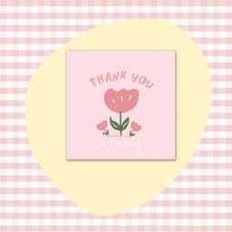 50 unidades/pacote cartões de agradecimento da flor 6cm rosa pequeno cartão de visita para a padaria festa de casamento chá de bebê pacote inserção mailer saco - Image 6