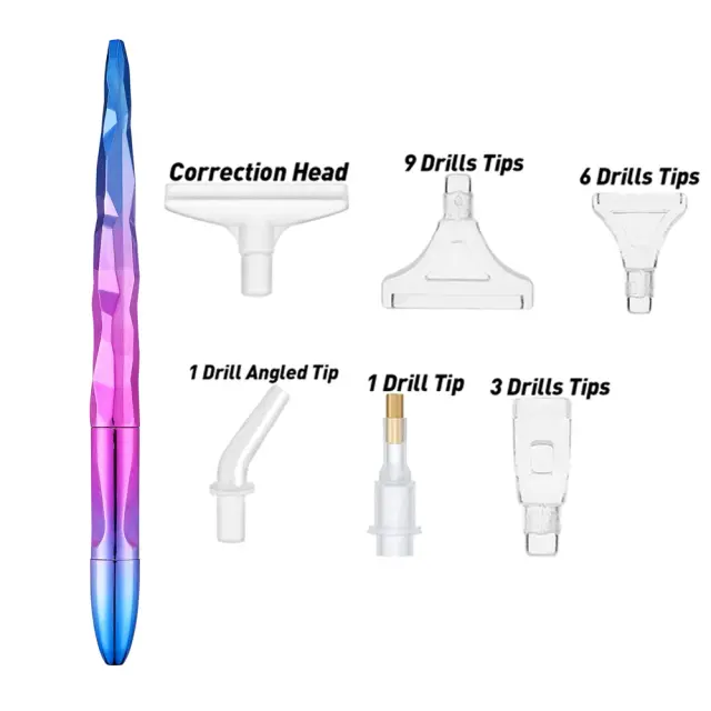 Kit Completo para Pintura com Diamantes: Canetas Pen Tool, Brocas de Chapeamento, Caly Wax, Acessórios para Bordado e Ponto Cruz - DIY 5D