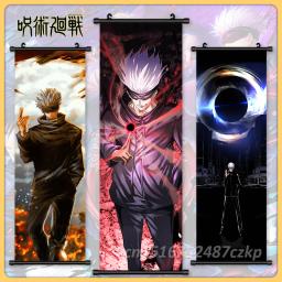 Jujutsu Kaisen Scrolls Impressões de Tela, Gojo Satoru Pintura, Wall Art, Ryomen Sukuna Pictures, Anime Home Decor, Pendurado Manga Poster - Image 1