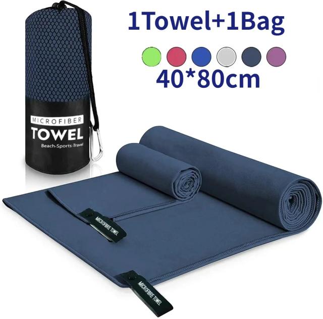 Toalha Desportiva Secagem Rápida 40x80cm - Ideal para Ginásio, Natação, Camping e Praia em Cores Vibrantes