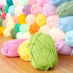Fio de algodão de leite macio, Fios de crochê para tricô, Artesanato DIY, Suéter, Chapéu, Bebê, Tricô manual, Atacado, A1, 50g por conjunto - Image 1