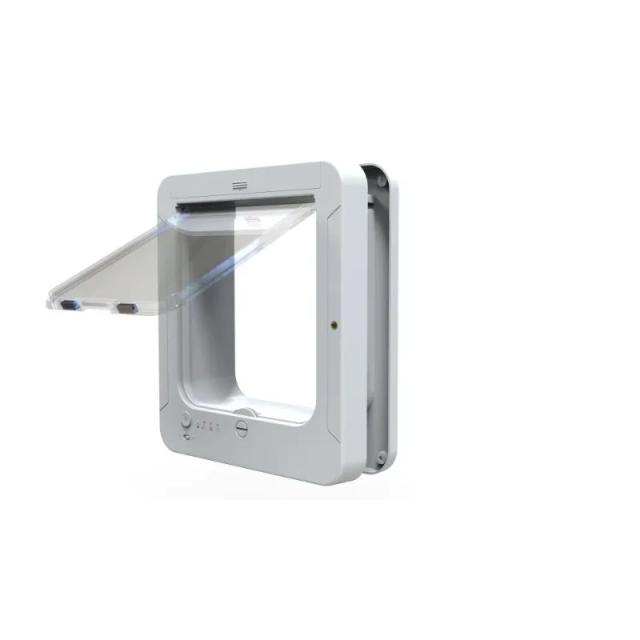 Porta Pet com Chip Sensor, Bloqueio Espiral em 4 Direções, Acessórios para Gato e Cão, Ideal para Janela com Tela, Perfeita para Filhotes e Gatinhos