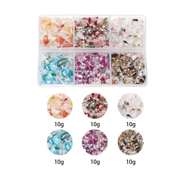 Cristal Esmagado para Resina Epóxi 60g Vidro Misto Artesanato Arte do Prego Joias DIY