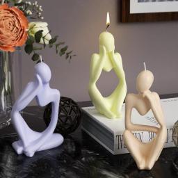 Molde De Silicone De Resina Epóxi 3D, Vela De Corpo Abstrato Europeu, Ornamentos De Retrato Do Pensador, Decoração De Casa Simples - Image 5