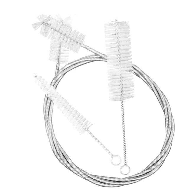 Conjunto de Limpeza para Trompete e Trombone em Aço Inoxidável com Escovas de Nylon - 3 Peças Fáceis de Usar