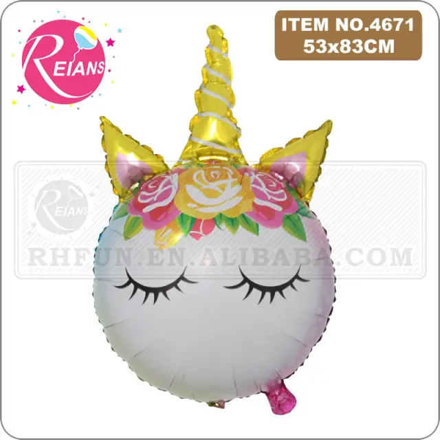 Decoração de Festa: Balão Inflável de Unicórnio, Gato e Baleia com Cílios para Aniversário e Brinquedo de Chuveiro de Bebê