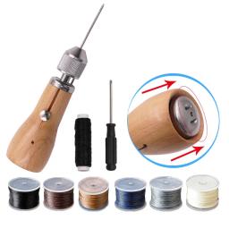 Diy kit de linha de costura de couro awl manual máquina de costura rápida stitcher artesanato de couro costura sapateiro ferramentas de reparo da lona - Image 1