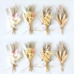 Mini Natural Seco Flores Bouquet, Boutonnieres Groomsmen, Buttonholes dama Flor, Corsage Broche, Decoração Do Casamento Do Natal, 1Pc - Image 2