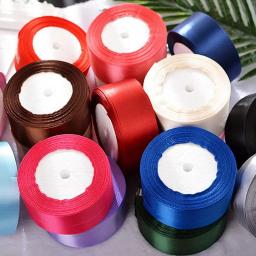 Fitas de cetim para decoração de festa, natal, dia das bruxas, casamento, branco, bege, azul, vermelho, verde, roxo, laranja, amarelo, fitas de seda - Image 1